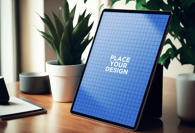 PSD mockup of a realistic tablet 