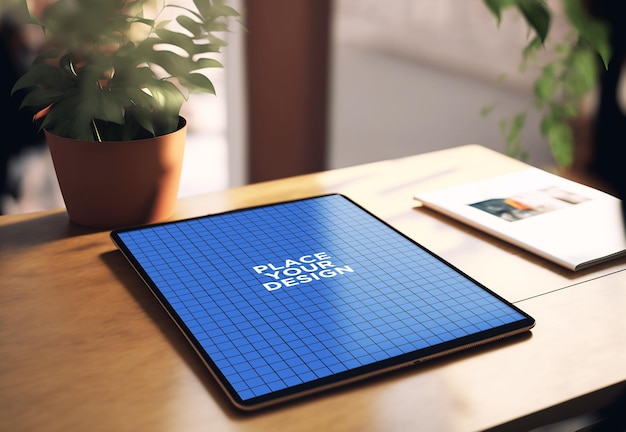 PSD mockup of a realistic tablet 