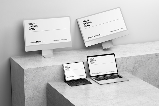 PSD mockup with shadow background and editable object color