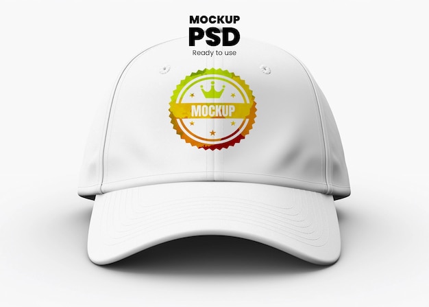 PSD-mockup Witte hoed 9forty-stijl met witte achtergrond