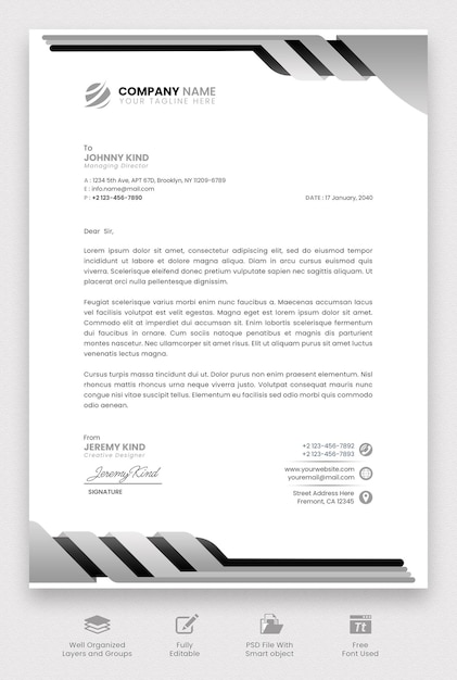 psd modern business and corporate letterhead template