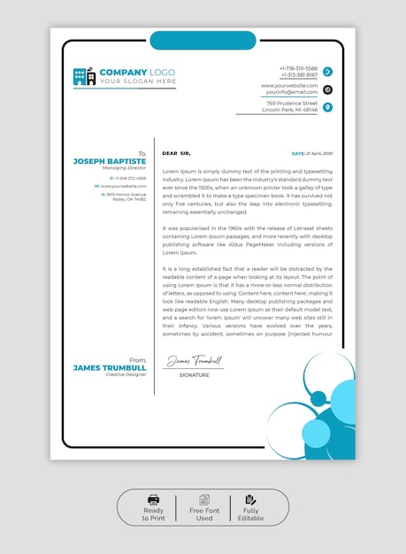 PSD psd modern business and corporate letterhead template