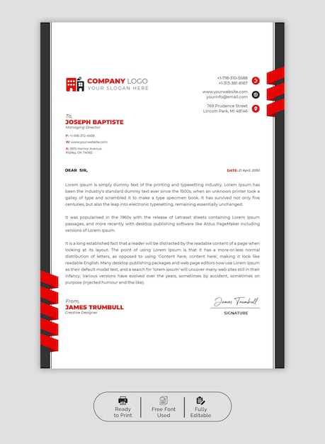 PSD psd modern business and corporate letterhead template