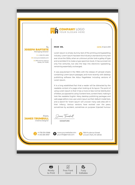 PSD psd modern business and corporate letterhead template