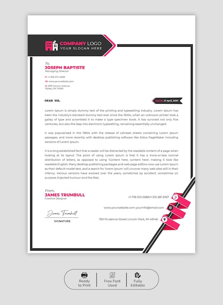 PSD psd modern business and corporate letterhead template