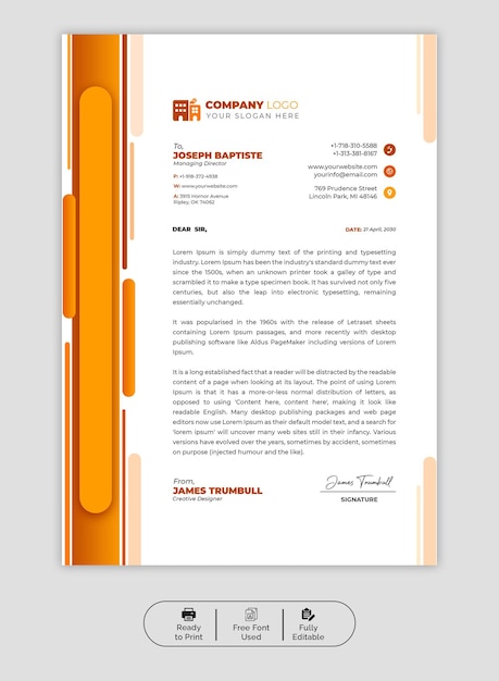 PSD psd modern business and corporate letterhead template