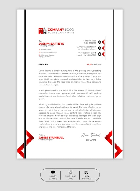 PSD psd modern business and corporate letterhead template