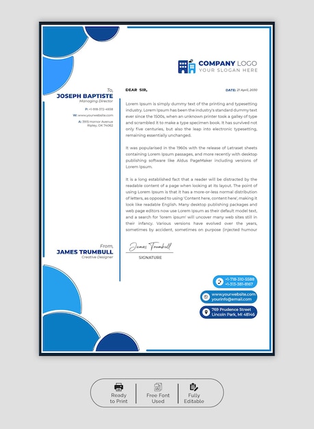 PSD psd modern business and corporate letterhead template