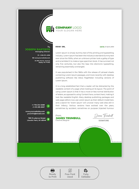 PSD psd modern business and corporate letterhead template