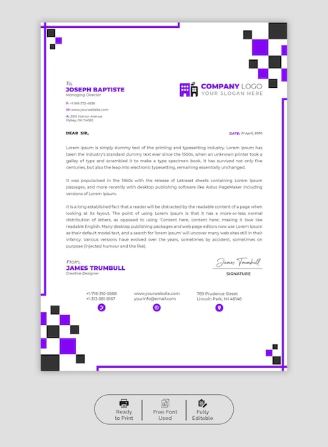 PSD psd modern business and corporate letterhead template