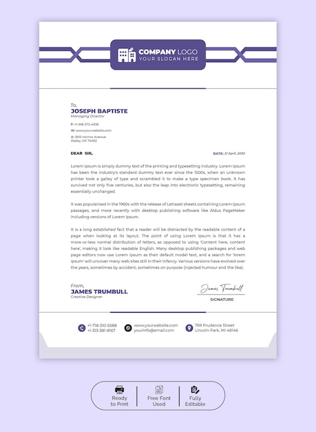 PSD psd modern business and corporate letterhead template