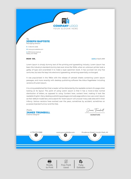 PSD psd modern business and corporate letterhead template