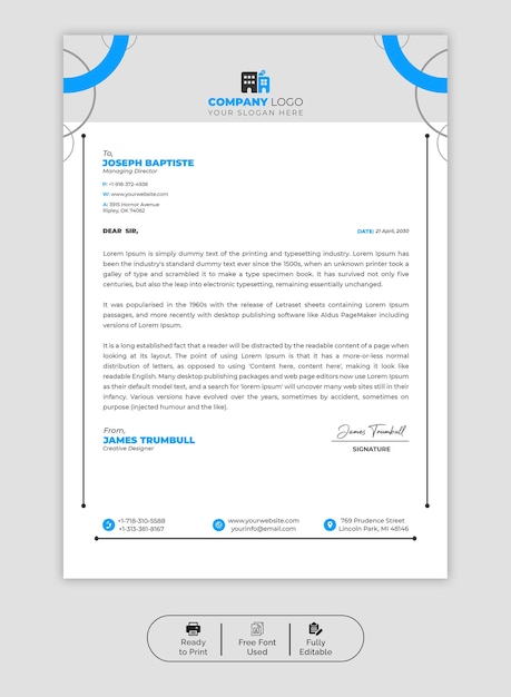 PSD psd modern business and corporate letterhead template