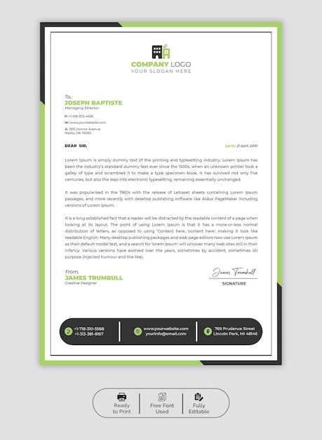 PSD psd modern business and corporate letterhead template