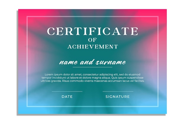 PSD psd modern certificate of achievement psd template