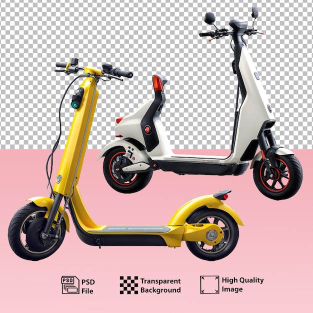 PSD psd modern city transport electric scooters of different models and colors generative ai