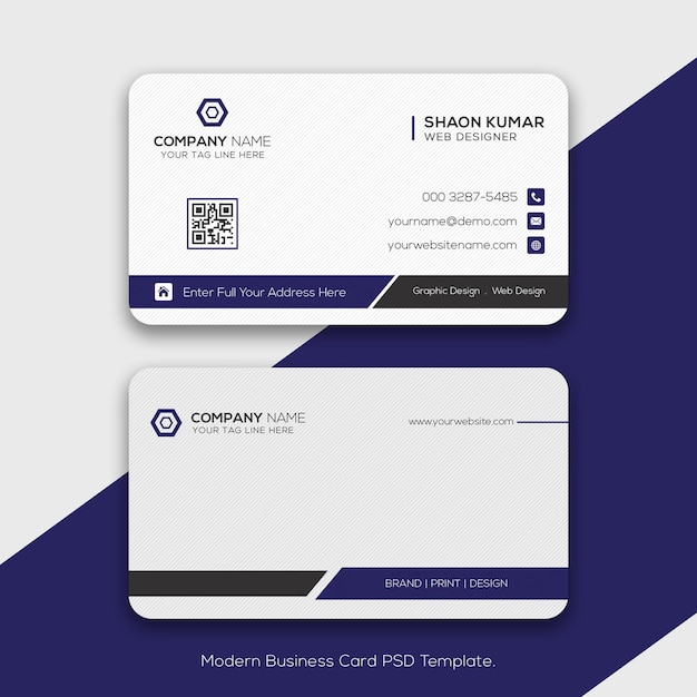 psd modern and clean business card free modern business card psd template