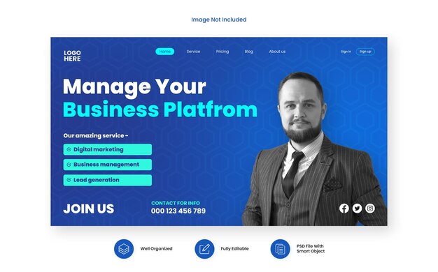 PSD psd modern digital marketing agency landing page template