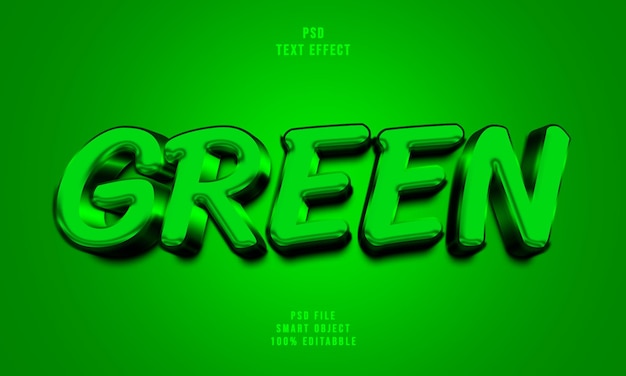 PSD psd modern editable green text effect 3d text effect