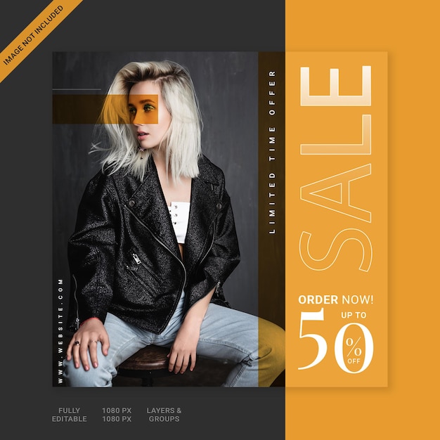 Psd modern fashion sale instagram post template