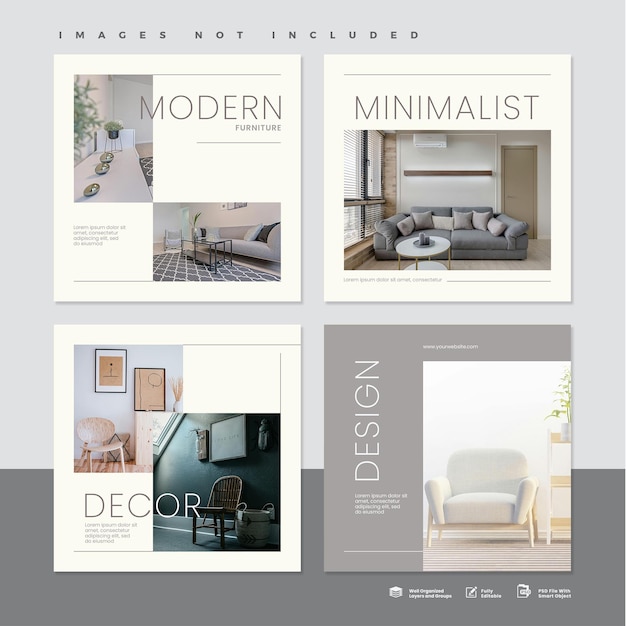 PSD psd modern furniture instagram post premium