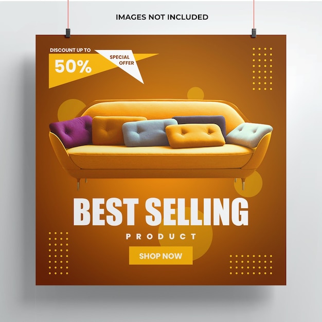 PSD modern furniture social media and Instagram post design