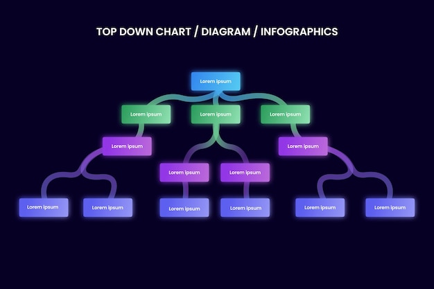 psd modern gradient top down chart diagram infographic