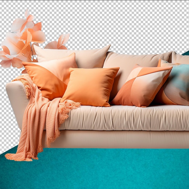 PSD psd modern sofa on transparent background