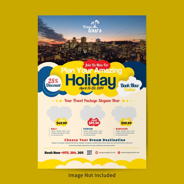 PSD psd modern travel agency flyer template design