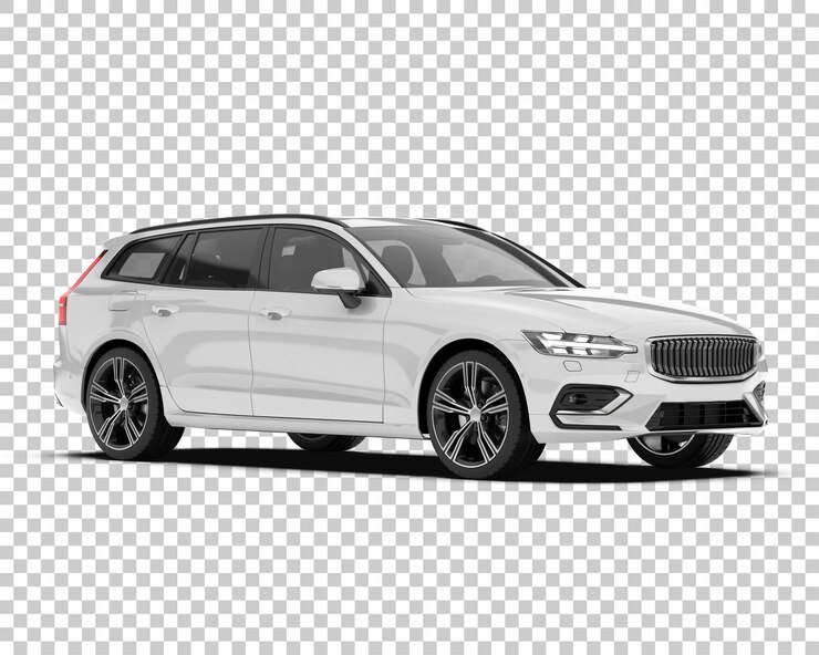 PSD psd moderne auto mock up geïsoleerd op transparante achtergrond 3d rendering illustratie