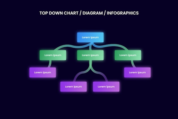 PSD psd moderne gradiënt top down diagram infographic