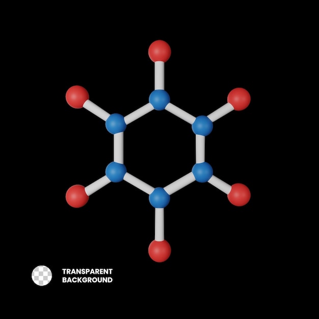 Psd molecule 3d icon illustration