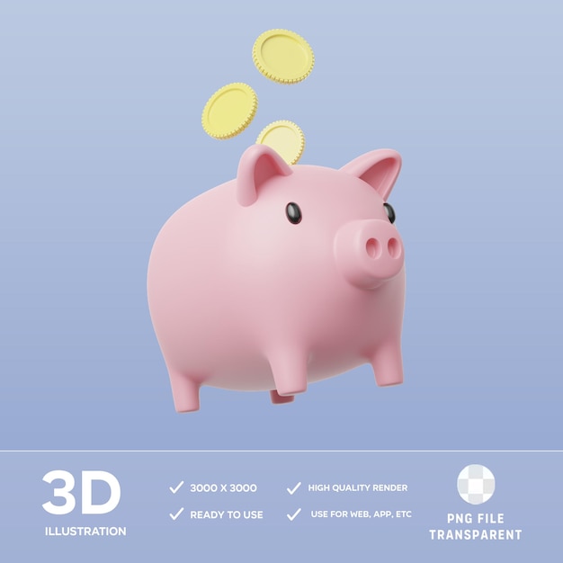 psd money savings 3d illustration