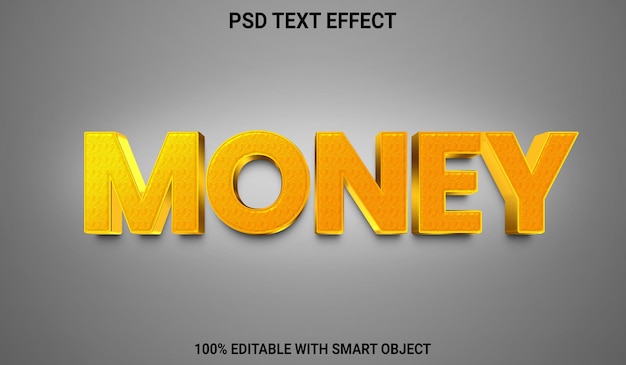 Текстовый эффект денег PSD