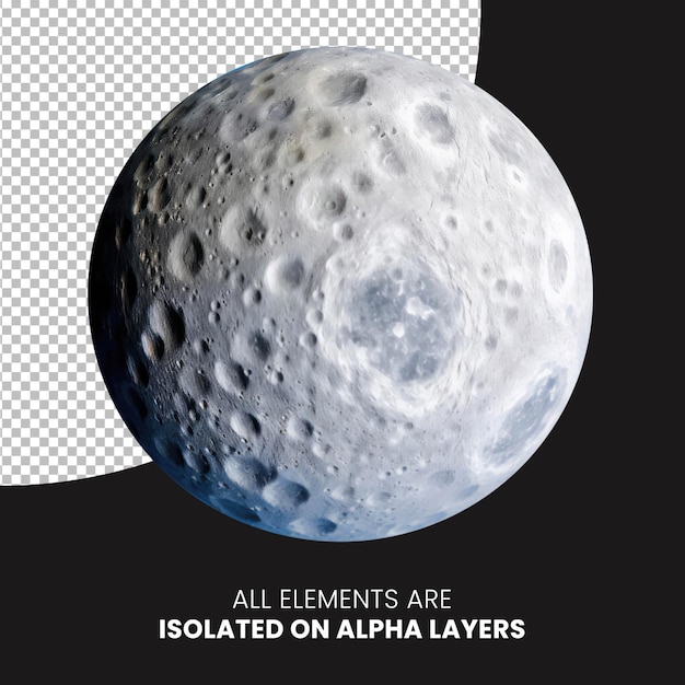 PSD Moon isolated on alpha layer png