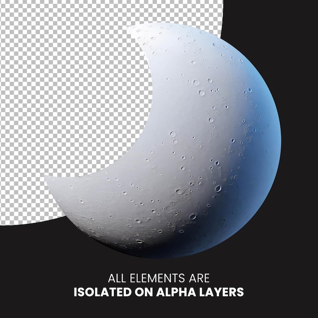 PSD Moon isolated on alpha layer png