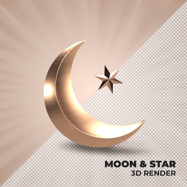 Psd moon and star 3d render post template