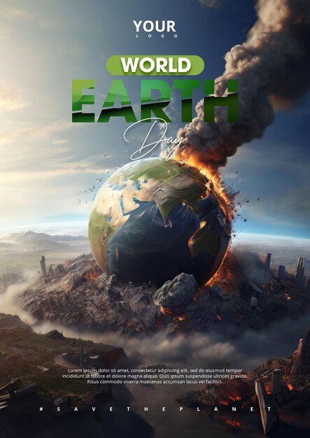 PSD psd mother earth day poster template