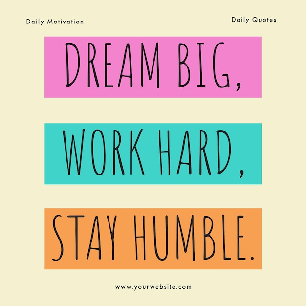 PSD Motivational Quotes Thru Typography Template Design voor sociale media en Instagram Post