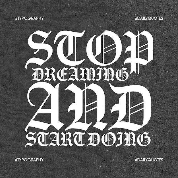 PSD psd motivational quotes typography design dla mediów społecznościowych i szablonu postów na instagramie