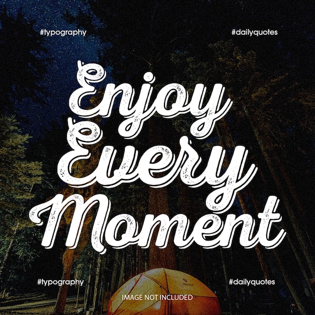 PSD Motivational Quotes Typography Design dla mediów społecznościowych i szablonu postów na Instagramie