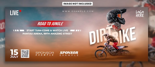 PSD psd motocross banner sjabloon