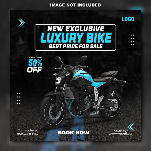 PSD psd motorbike social media post template