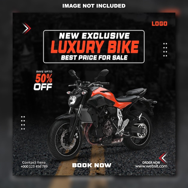 PSD psd motorbike social media post template