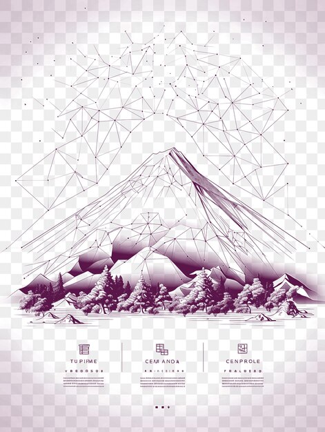 PSD psd di mount fuji landscape frame catturando l'iconico monte fuji i t-shirt tattoo art outline ink