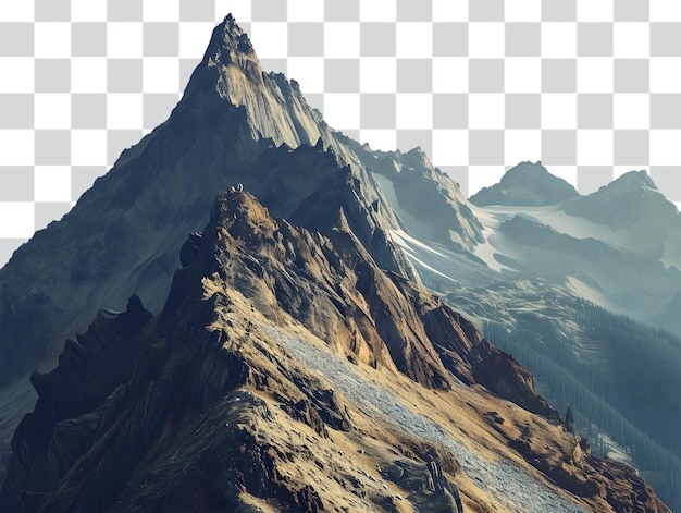 Premium PSD | Psd mountain peak on transparent background