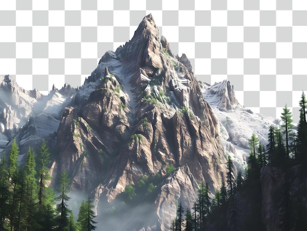 PSD psd mountain peak on transparent background