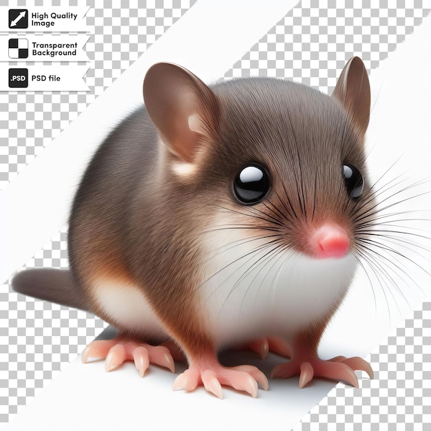 PSD psd mountain pygmy possum on transparent background with editable mask layer