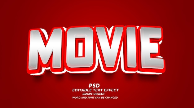 PSD Movie 3D редактируемый текстовый эффект