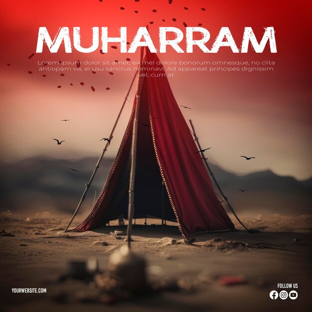 Psd muharram ashura039s social media posts red camping in desert